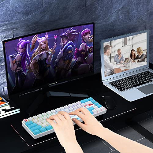 Owpkeenthy Wired 65% Mechanical Gaming Keyboard with Blue Switch 60% Ultra Compact RGB Gaming Keyboard Backlit Keys N-Key Rollover for PC PS5 Xbox(Blue/ 68 Blue Switch) - color: Blue/Blue Switch