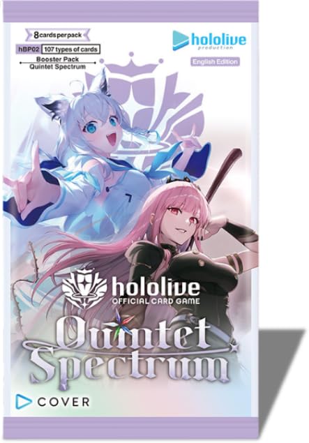Hololive Official Card Game: Quintet Spectrum Booster Box | 12 Packs Anime TCG with Shirakami Fubuki, Houshou Marine, Mori Calliope & More | Premium Trading Card Collectible