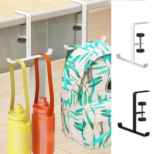 Headphone Stand Hanger Holder, Under Desk Clamp Hook Mount, Under Desk Mount Headset Hook Clip, Backpack Hanger Reduce Desk Clutter (Black) - color: Black