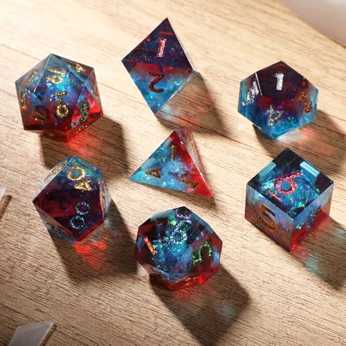 38 Pcs Dice Molds for Resin Set Resin Kit for Beginners with Silicone Dice Mold Gloves Mixing Sticks Measuring Cup Pour Cups Droppers Brushes Glitter Gold Powder DIY Gift for Tabletop RPG Lovers