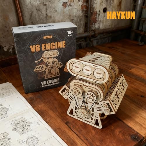 V8 Engine 3D Puzzle Model Engine Kit for Adult, 3D Puzzles for Adults | V8 Model Engine Kit with Working Motor, Building Kits Hobbies for Men, Gift for Men & Teen