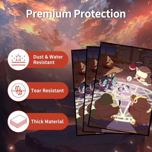 MTG Card Sleeves(Fantasy Family) Art Card Sleeves Deck Protector, Clear Front & Matte Back, Smooth Shuffle