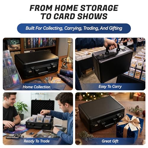 3-Row Graded Card Storage Box with Coded Lock | Spring-Loaded Pushers | Removable EVA Boards | For PSA BGS SGC CGC Slabs - size: 3 Raw