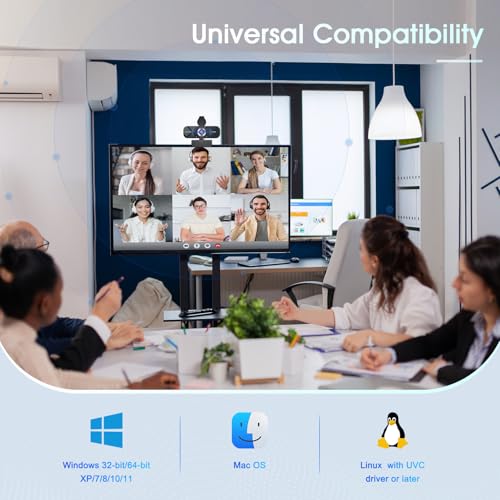 TRAUSI Webcam 1080P with Built-in Mic, Wide Angle & Privacy Cover for PC/Laptop, Plug & Play USB HD Computer Web Camera with Light Correction for Meetings, Streaming and Video Calling