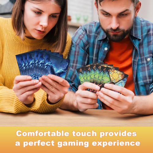 MTG Card Sleeves 100CT,Standard Size Sturdy MTG Sleeves Matte Back Finish for Baseball,Trading Cards (Blue) - color: Blue