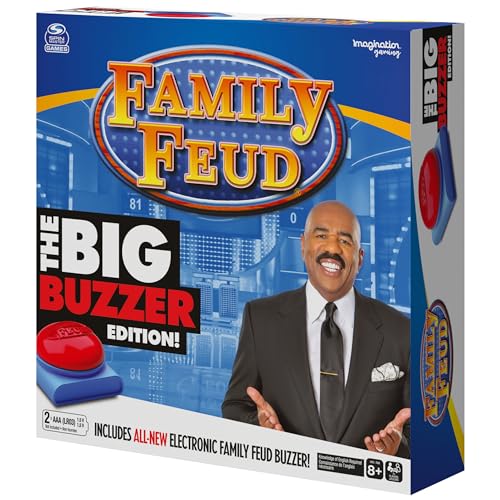 Spin Master Family Feud Big Buzzer Game, Amazon Exclusive “Buzz in” with The Electronic Buzzer Board Game for Hilarious Family Fun, Ages 8 and up - color: Includes Buzzer