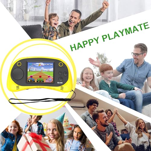Kids Handheld Portable Video Game Player with 200 Games - 16 Bit 2.5 Inch IPS Screen Mini Retro Electronic Machine for Boys Girls - style: Yellow