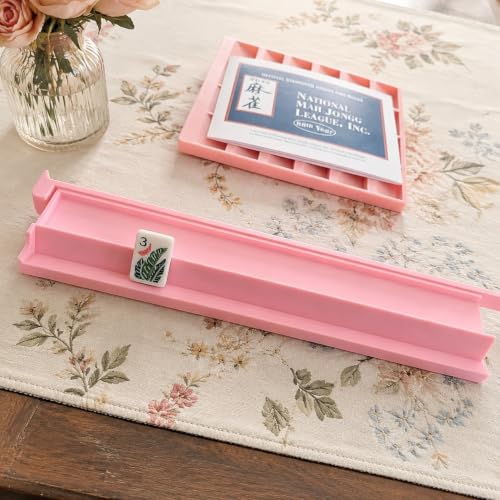 4‑Pack Travel Mahjong Tile Racks – Mini Mahjong Case Holders for Compact Tile Sets, Portable Mahjong Accessory Se (Purple) - color: Purple