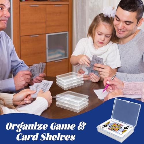 24PCS Playing Card Case, 3.8 x 2.7 x 0.8 Inch Plastic Playing Card Box Clear Card Game Storage Organizer, Empty Standard Size Card Deck Cases, NO Cards