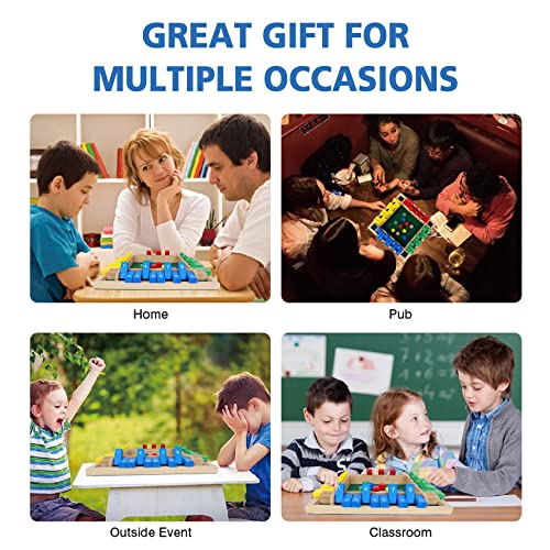 GOTHINK 1-4 Player Shut The Box Dice Game, 11.5-inch Wooden Board Table Math Game with 10 Dices - Math & Decision Skills for Adults/Kids, Perfect for Home Class Parties & Pubs - Classic Tabletop Fun - color: Colorful - 11.5 Inch