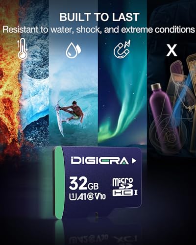 DIGIERA 32GB CT100 microSDHC UHS-I Memory Card with Adapter - up to 100MB/s, C10, U1, V10, Full HD, A1, Micro SD Card for Smartphones, Tablets, Cameras, Gaming Consoles, and Drones (2 Pack) - size: 32GB × 2, style: CT100 (100MB/s)