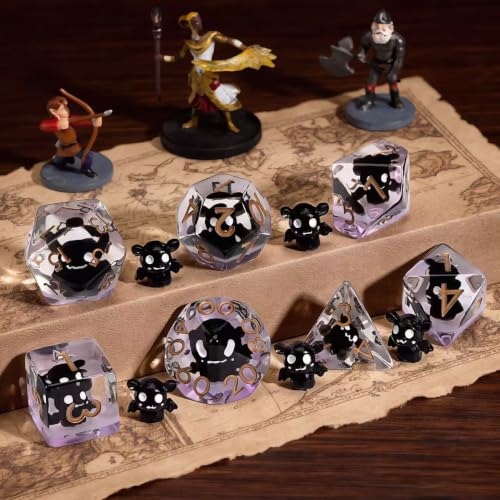 Bat DND Resin Dice Set, Polyhedral D&D Inclusion Dice for Dungeons and Dragons MTG RPG - color: Bat