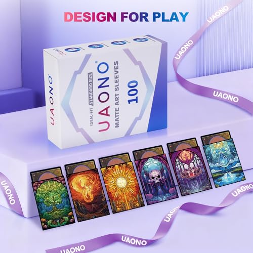 UAONO MTG Card Sleeves 100ct - Lotus - Art Card Sleeves Deck Protector, Clear Front & Matte Textured Back, Sleeves for Magic The Gathering - color: Lotus