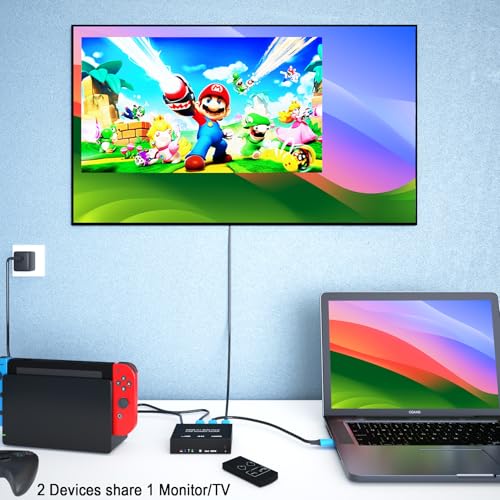 KAGO 4K HDMI Multi-Viewer 2x1 Switcher with PIP | Side-by-Side Dual Display, 4K@30Hz, IR Remote & Audio Control, Metal Casing - size: MV 1 x 2