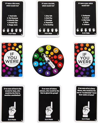 Mattel Games If You were a Party Game, Ridiculous Questions & Finger Voting with Cards & Spinners, 3 to 8 Players
