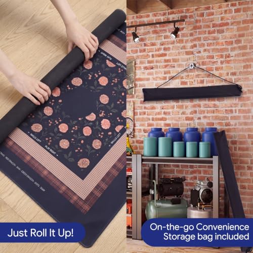 Drydiet Mahjong Mat for Table 31.5 x 31.5 Inch American Mahjong Mat with Carrying Bag, Non-Slip Noise Reduction Table Item for Family Poker Domino Board Game Night & Party Use(Midnight Garden) - style: Midnight Garden