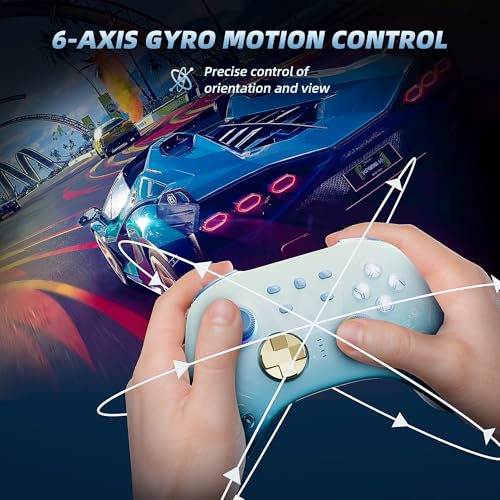 Mytrix Wireless Switch Pro Controllers with Charging Dock, Bluetooth Controller for Nintendo Switch/Lite/OLED with Hall Effect Joysticks & Trigger, Compatible with PC/iOS/Android/Steam (Aqua Blue) - color: Blue