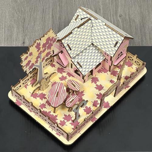 Log Cabin Mini House 3D Wooden Puzzle Building Kit for Adults Teens | Laser-cut eco wood decor gift for teens & adults 14+, mostly glue-free assembly house building craft