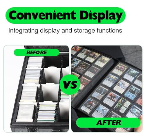 Premium 2000 Pocket Card Binder - 20 Pocket Trading Card Binder with Sleeves Fits 2000 Cards, Ringless Card Album for TCG - Model A,Brilliant Green - color: 20P - Brilliant Green