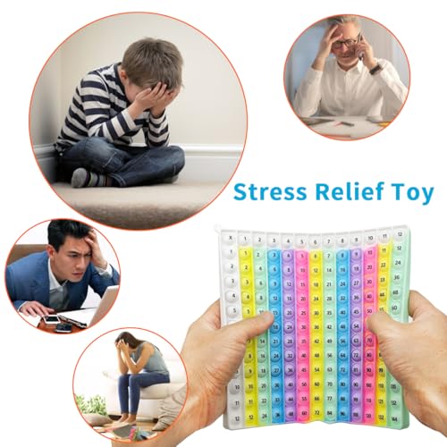 12x12 Multiplication Chart Pop Toy Board, Math Games for Kids, Educational Math Manipulatives, Classroom Learning Supplies, Stress Relief Fidget Toy for Kids & Adults with Anxiety - style: 12X12 Multiplication Chart Pop Toy