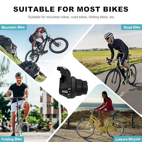 Bike Gear Shifters 6 Speed, Bicycle Revoshift Right SL-RS25-6 6R Shift Lever Bicycle Twist Grip Thumb Gear Shifter for MTB Folding Mountain Bike - size: RS25-6R