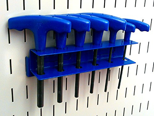 Wall Control Screwdriver Holder Bracket Slotted Metal Pegboard Accessory Slotted Tool Board - Blue - color: Blue, size: 8in x 2in x 2in