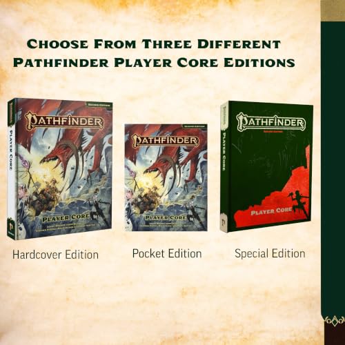 Pathfinder Player Core - Second Edition Remaster Hardcover Rulebook for Tabletop RPG, Complete Character Creation Guide with 8 Classes & Ancestries