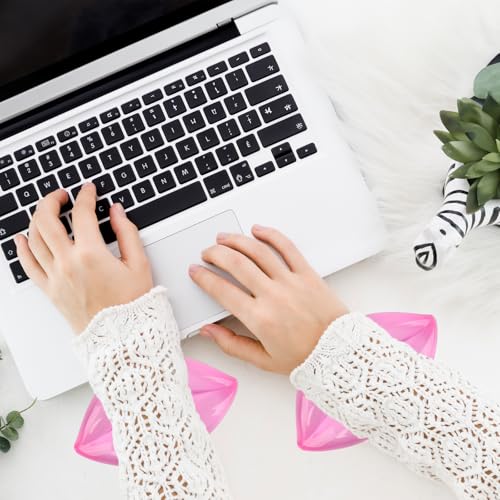 Gel Wrist Rest for Keyboard and Mouse Transparent Pink Lip Elbow Pad Cushion Ergonomic Cute Clear Cool Mouse Wrist Pad Silicone Non-Slip Support for Computer Gaming Home Office Women Girl Hand Pillow - color: Lip Pink
