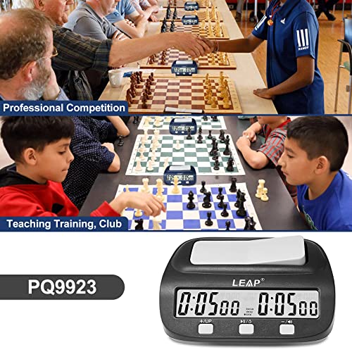 LEAP Chess Clock Digital Chess Timer Professional Chess Clock Timer with Time Bonus and Delay Features Great for Chess I-Go Upgraded Model - color: Black