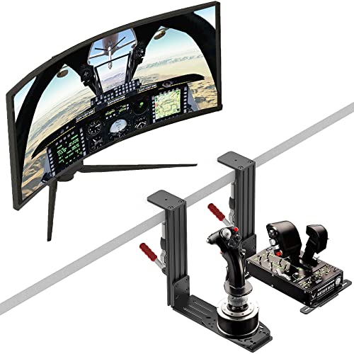 Flight Sim Hotas Desk Mount Compatible with Logitech X56,X52,X52 Pro/ Thrustmaster T-Flight Hotas X,SimTask Farmstick,Sol-R2,T16000M FCS/ VKB Gunfighter Mk.lll,Gladiator/Pro/Airrow/ VPC Mongoos T-50