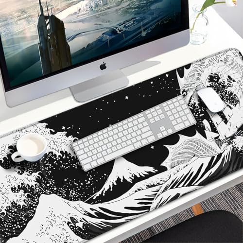 Gaming Mouse Pad, 31.5x15.7 inch Large Extended Computer Keyboard Mouse Mat, Water Resist Non-Slip Mousepad Rubber Base Long XXL Desk Mouse Pad for Gaming, Office & Home, Dragon - color: Dragon, size: 31.5L x 15.7W inches