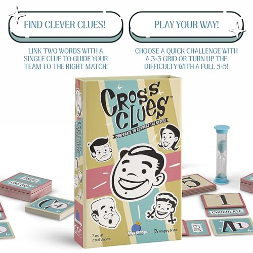 Blue Orange Games Cross Clues- New Cooperative Family Party Game for 2 to 6 Players. Recommended for Ages 7 and up