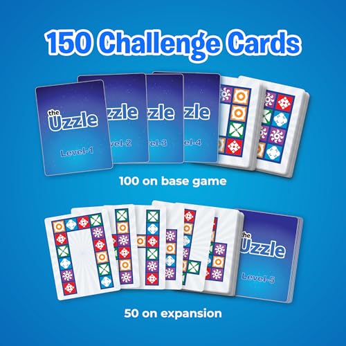 Uzzle 3.0 & Expansion Bundle - Includes New Level 5 Challenges - Fun for Family Game Nights - Skill Development & Gift Set – Bundle of Fun Board Games for Adults & Children - Ages 4+ - style: Uzzle 3.0 & Expansion