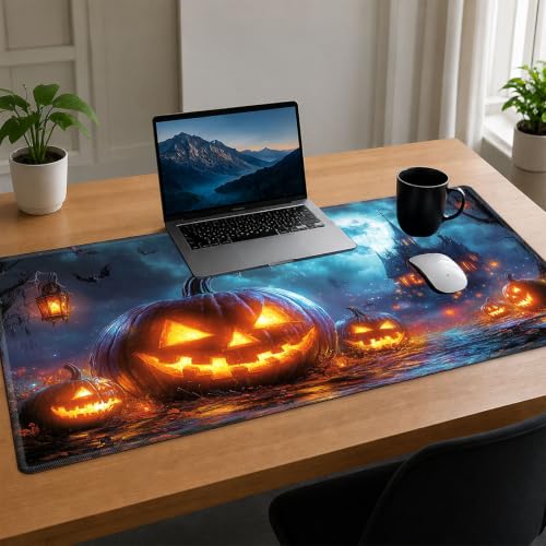 for MTG Playmat, Custom Trading Card Game Mat 35.4 x 19.7 in | Lantern Castle Night Premium Non-Slip Rubber Base, Water-Resistant & Stitched Edges, Personalized High-Definition Art - color: Lantern Castle Night, size: 35" x 20" Regular
