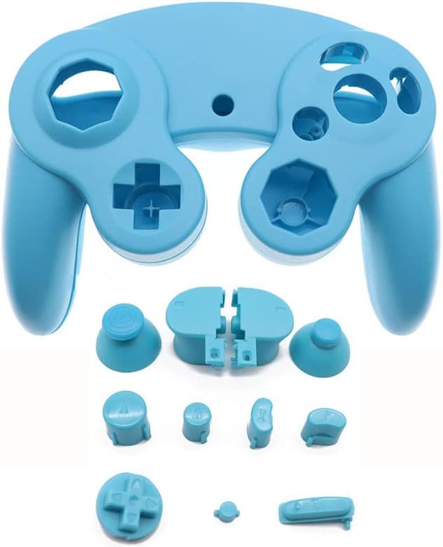 Housing Cover Shell Handle Case and Button Replacement Parts for NGC Gamecube Controller Games Handle Protective Accessories (Sky Blue) - color: Sky Blue