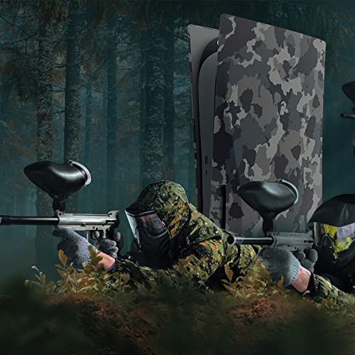 Face Plates Cover Skins Shell Panels for PS5 Disc Edition Console, Accessories for PlayStation 5 Protective Faceplates (Gray Camouflage) - color: Gray Camouflage