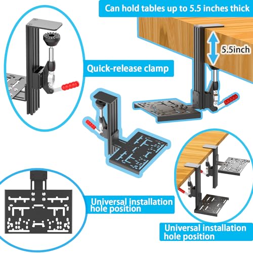 wuutyty Universal Desk Mount for Racing Simulator Shifters & Handbrakes | Compatible with Logitech G, Thrustmaster TH8A/TSS, Fanatec Clubsport & USB Models
