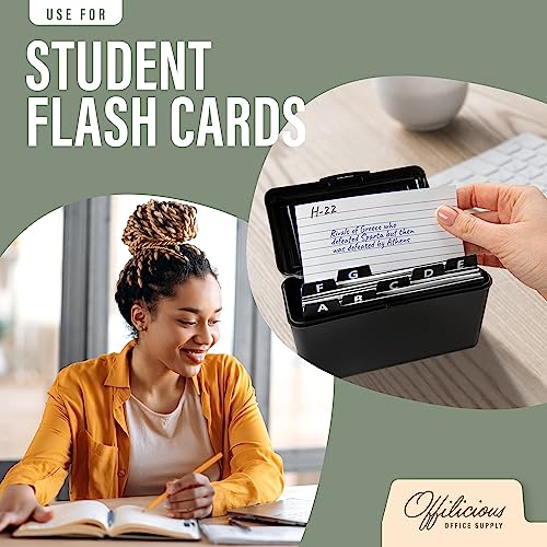 OFFILICIOUS 27 Black Index Card Dividers 3x5 - Large Index Cards for Index Card Box, Index Card Organizer, Index Cards Holder - Alphabetical File Dividers, Recipe and Card Guides, Greeting Cards - size: 3 x 5 Inches, style: 27 Pcs