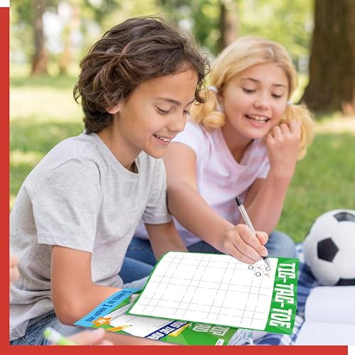 Road Trip Game Pad, 80 Perforated Sheets Travel Activity Pad, 5 Games in 1 Pad, Plane, Car Trip Activity, Pen Pencil & Paper Game for Kids, Adults (6” x 9”) - style: Trip Activity
