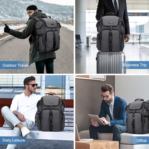 WITZMAN Travel Backpack for Men Carry-on Laptop Backpack | Nylon Luggage Bag Fits 16 Inch for Airline Approved,Multi Pocket, For Traveling,Casual,Commuting, B744 Silvery Grey - color: Upgrade Silvery Grey