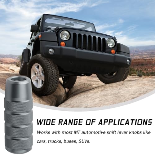 Osilly 3.74 Inch Aluminum Shift Knob with 3 Threaded Adapters, Gray | aluminum alloy construction, ergonomic extended grip, supplied adapters, for manual and select automatic cars, interior parts - color: Gray