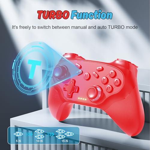 Nonbliep Compatible with Switch 2/Switch/Lite/OLED, Programming Wireless Pro Controller - color: black