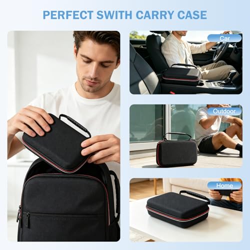 Carrying Case for N*intendo New 3DS XL with Unique Handle Design, Hard-Wearing Nylon Travel Pouch with Mesh Zipper Pocket for Accessories, Soft Microfiber Lining, Holds 16 Game Cartridges - Black