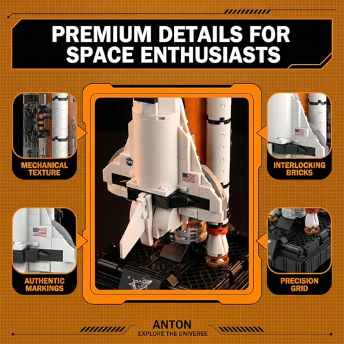 Space Shuttle Building Blocks Set, 616 Pieces Mini Rocket Model Kit with Launch Pad, Space Program Collectible Display, STEM Inspired Construction Toy for Hobbyists & Enthusiasts - style: Artemis