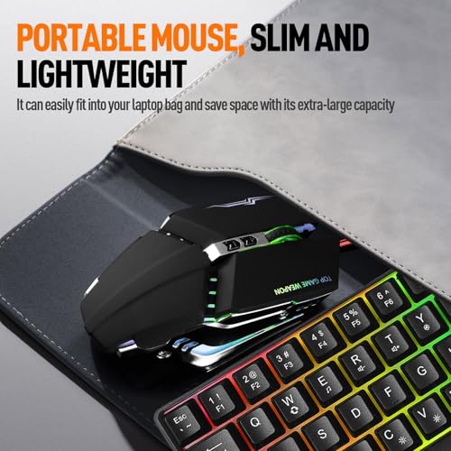 Guiheng Wired 60% Gaming Keyboard and Mouse Combo, Ultra-Compact 61 Keys RGB Backlit Mini Keyboard, Lightweight 3200 DPI Optical, Wired Gaming Set for Windows,PC, MAC PS5 Xbox Gamer(Black) - color: black combo