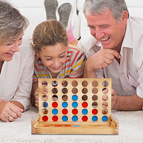 Glintoper Shut The Box & 4 in a Row Tables Game Set, Classic Wood Dice Game with Numbers & Line Up 4 Game for Kids Family, Living Room Rustic Coffee Table Decor, Travel Game Strategy Board Games - style: Shut The Box & 4 in a Row