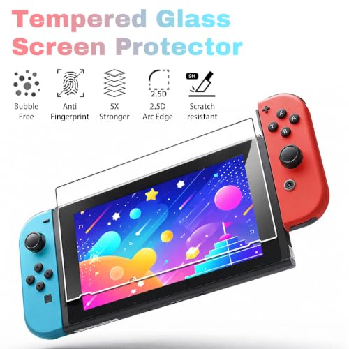 Custom Photo Carrying Case for Nintendo Switch/OLED, Personalized Name Accessories Bundle Hard Shell Travel Pouch with 8 Game Cartridges, Screen Protector, Clear Switch Cover Case, Thumb Grips, Black - size: Nintendo Switch/OLED