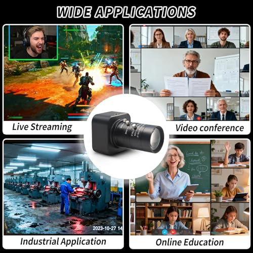 MOKOSE HD Webcam USB 3840 x 2160 Digital Industrial Camera with CS-Mount 5-50mm Telephoto Zoom Manual Lens UVC Free Drive. - color: With 5-50MM Telephoto Zoom lens )