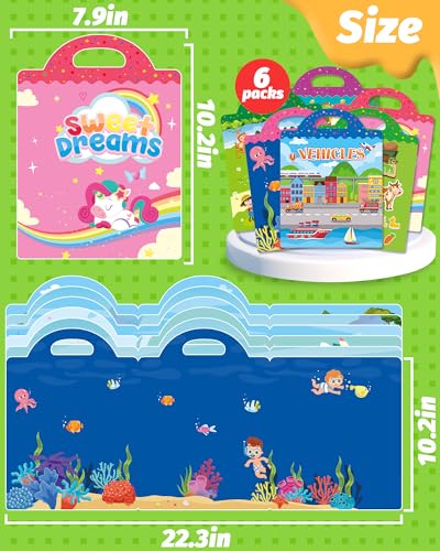 Walenced Reusable Sticker Book for Toddlers, Travel Stickers for Kids, Toddler Craft Activities Toys, Birthday Gifts for Boys & Girls - style: Collection