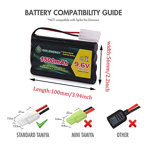 9.6V 1500mAh NI-MH Rechargeable Battery Pack for RC Car Boats Robots and Charger Cable